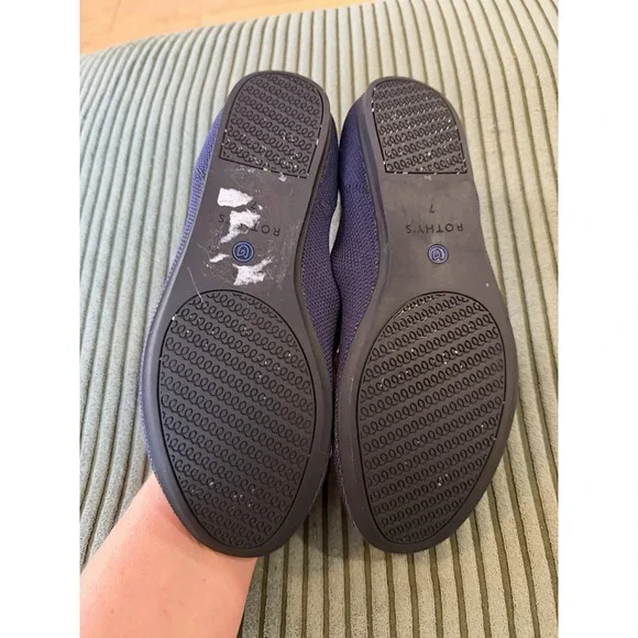 ROTHYS The Point Flat Shoes Navy Blue Knit Women's‎ Size 7 - Picture 2 of 7
